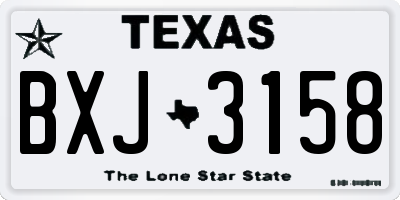 TX license plate BXJ3158