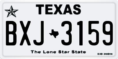 TX license plate BXJ3159