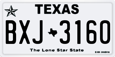 TX license plate BXJ3160