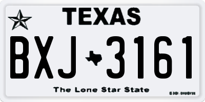 TX license plate BXJ3161