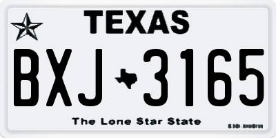 TX license plate BXJ3165