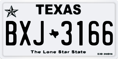 TX license plate BXJ3166