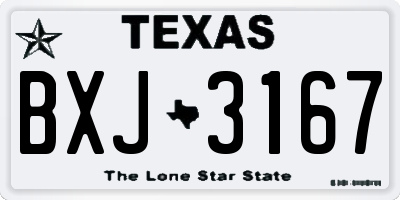 TX license plate BXJ3167