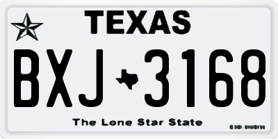 TX license plate BXJ3168