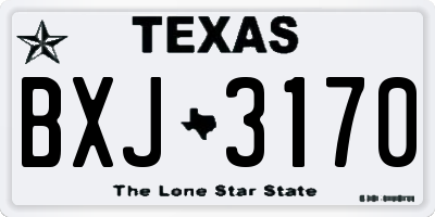 TX license plate BXJ3170