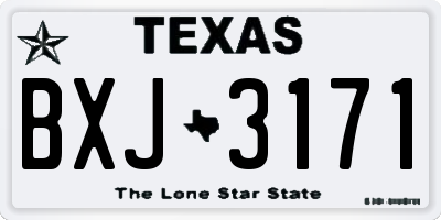 TX license plate BXJ3171