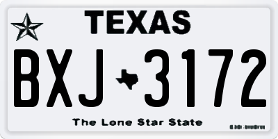 TX license plate BXJ3172