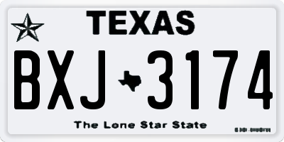 TX license plate BXJ3174