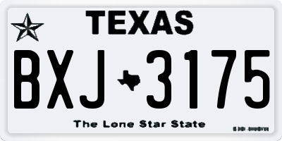 TX license plate BXJ3175