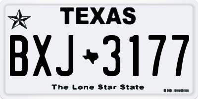 TX license plate BXJ3177