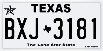 TX license plate BXJ3181