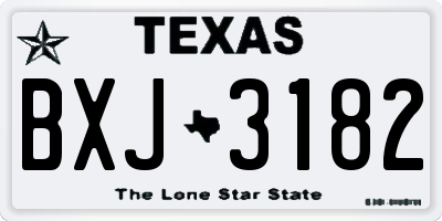 TX license plate BXJ3182