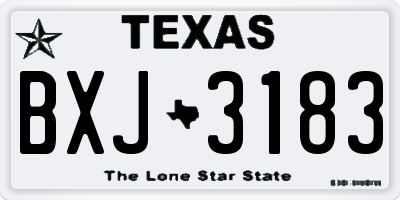 TX license plate BXJ3183