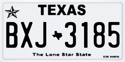 TX license plate BXJ3185