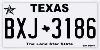 TX license plate BXJ3186