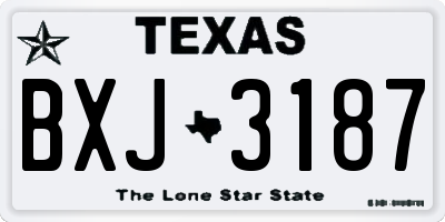 TX license plate BXJ3187