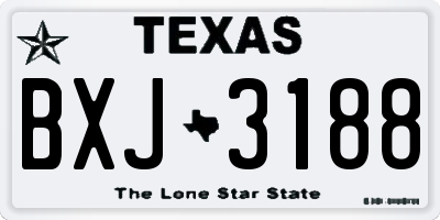 TX license plate BXJ3188
