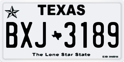 TX license plate BXJ3189