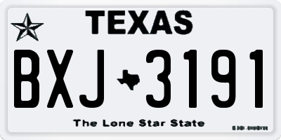 TX license plate BXJ3191