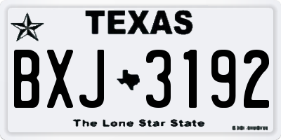TX license plate BXJ3192
