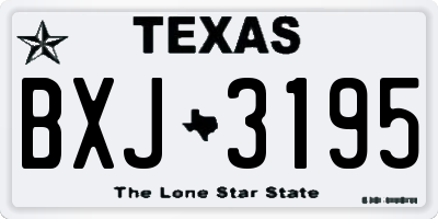TX license plate BXJ3195