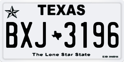 TX license plate BXJ3196