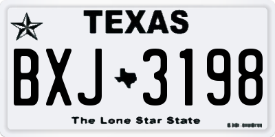 TX license plate BXJ3198