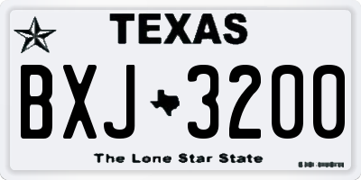 TX license plate BXJ3200