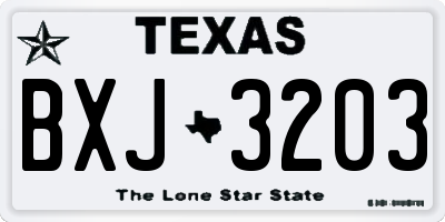 TX license plate BXJ3203
