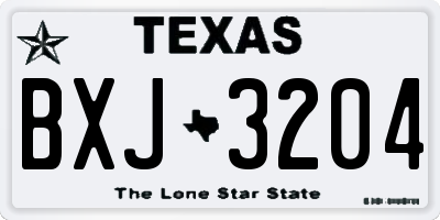 TX license plate BXJ3204