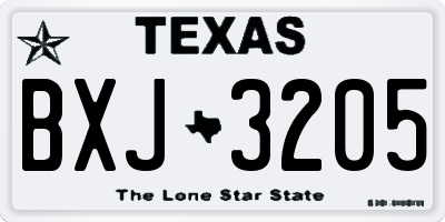 TX license plate BXJ3205