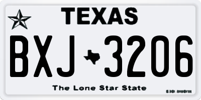 TX license plate BXJ3206