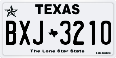TX license plate BXJ3210