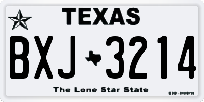 TX license plate BXJ3214