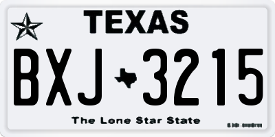 TX license plate BXJ3215