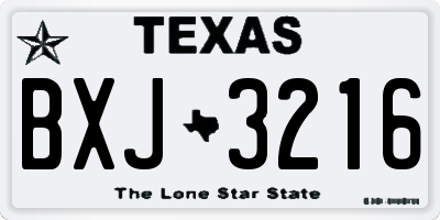 TX license plate BXJ3216