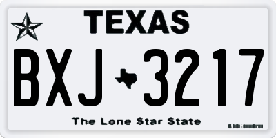TX license plate BXJ3217