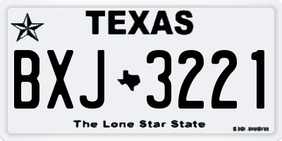 TX license plate BXJ3221