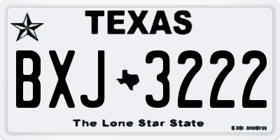 TX license plate BXJ3222