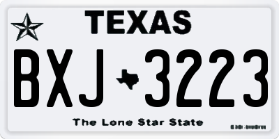 TX license plate BXJ3223
