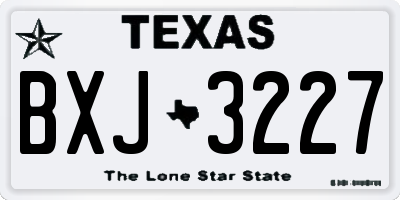 TX license plate BXJ3227