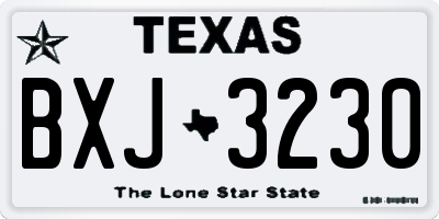 TX license plate BXJ3230