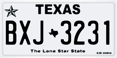 TX license plate BXJ3231
