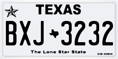 TX license plate BXJ3232