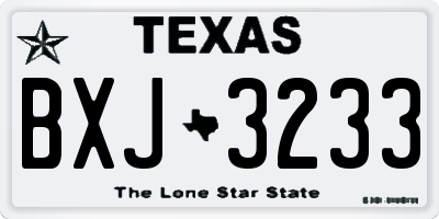 TX license plate BXJ3233