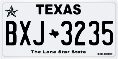 TX license plate BXJ3235