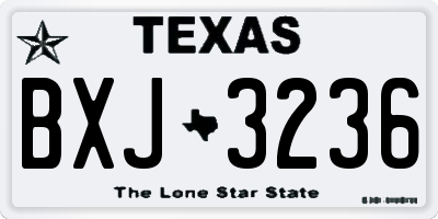 TX license plate BXJ3236
