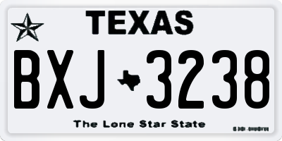 TX license plate BXJ3238