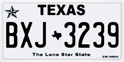 TX license plate BXJ3239