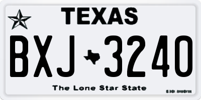 TX license plate BXJ3240